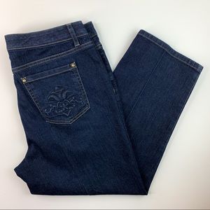 M Collection Denim Stretch Capri Jeans